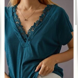 Anthropologie lace tee